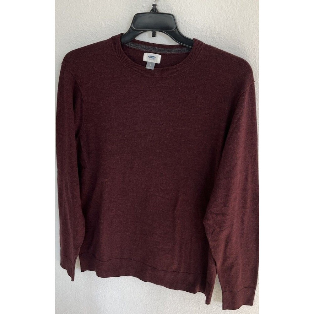 Old Navy Mens Sweater Large Burgundy Outerwear Warm Cozy Classic Preppy Office